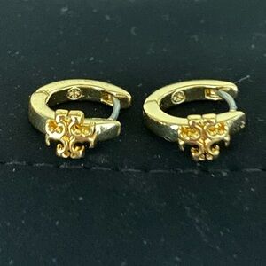 Tory Burch Mini size hoop gold earrings